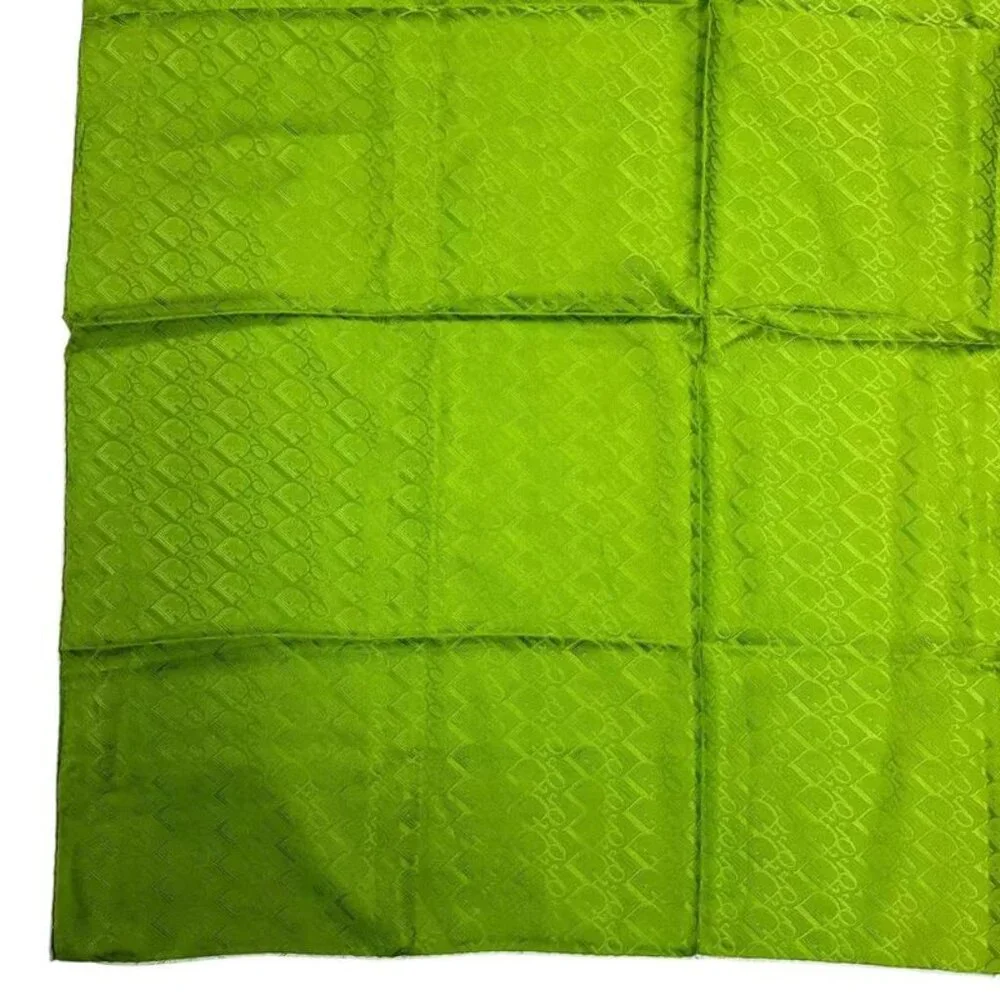 Dior Christian Scarf Silk All Over Pattern Green